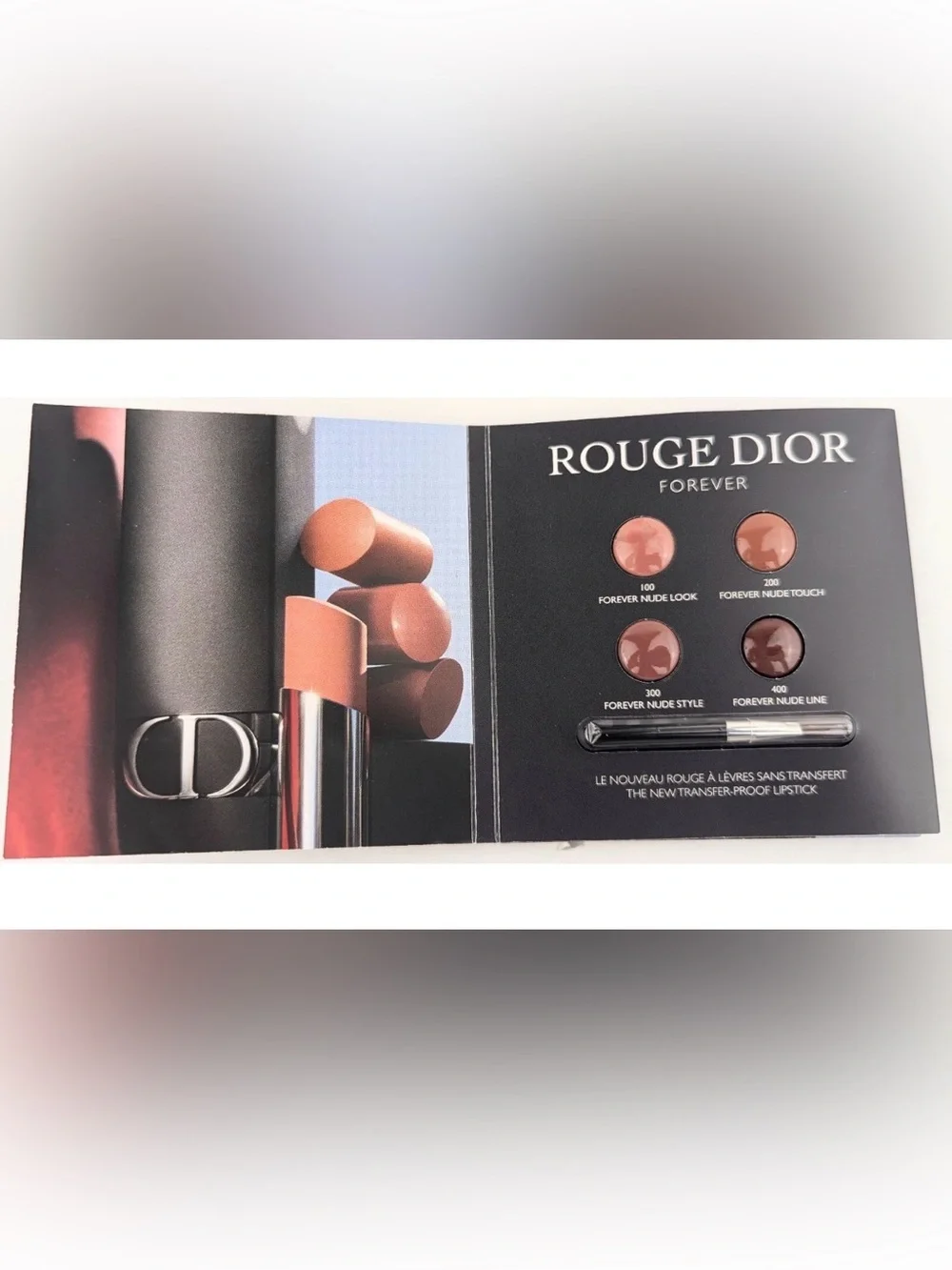 Rouge Dior Forever Lipstick Sample Card x4 Nude (100,200,300,400) & 683 Satin